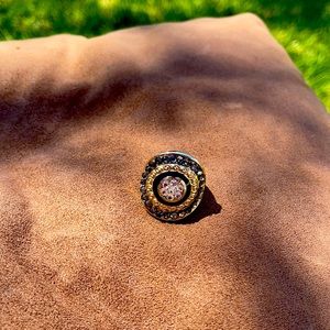 Costume ring, rhinestones